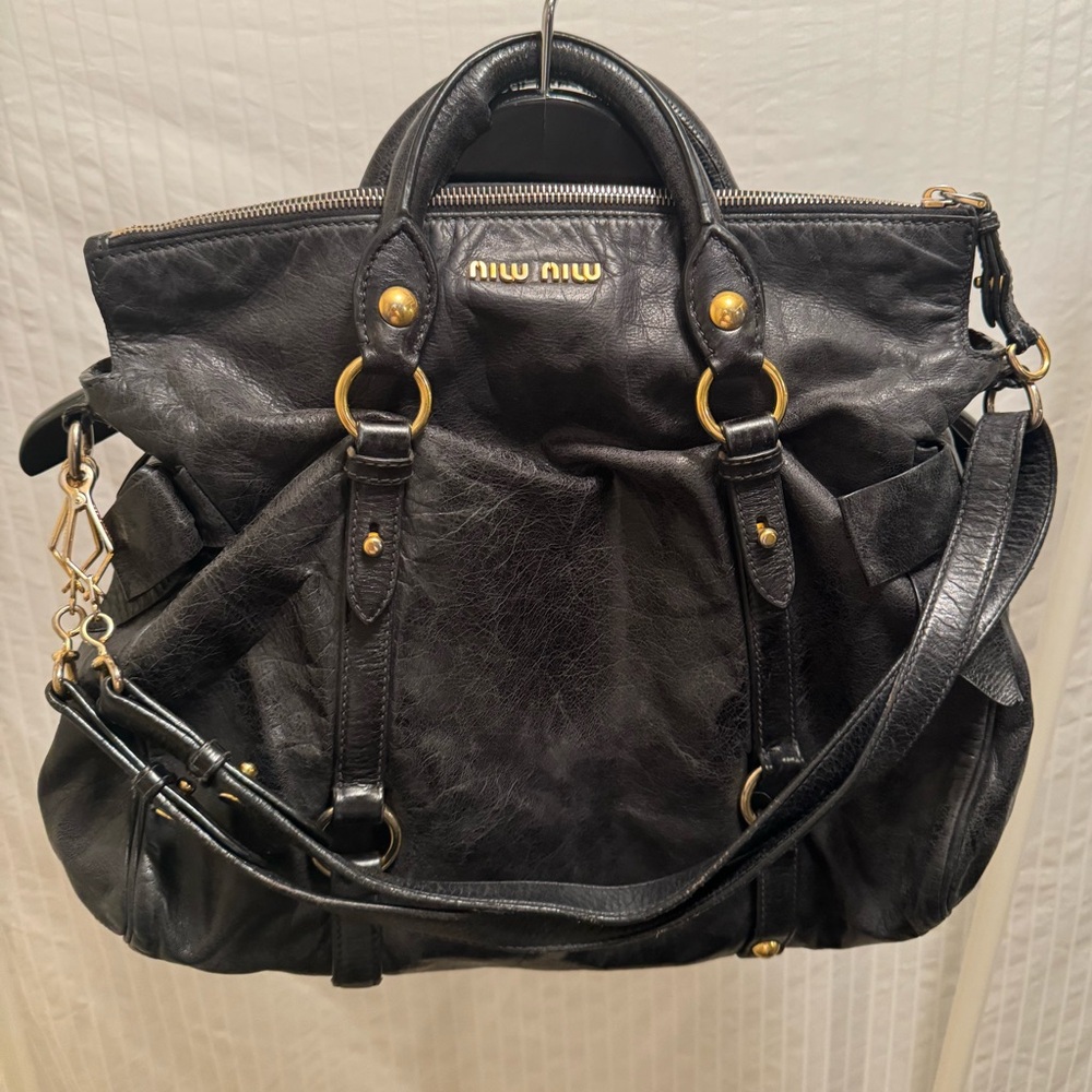 Miu Miu Leather Bow Tote